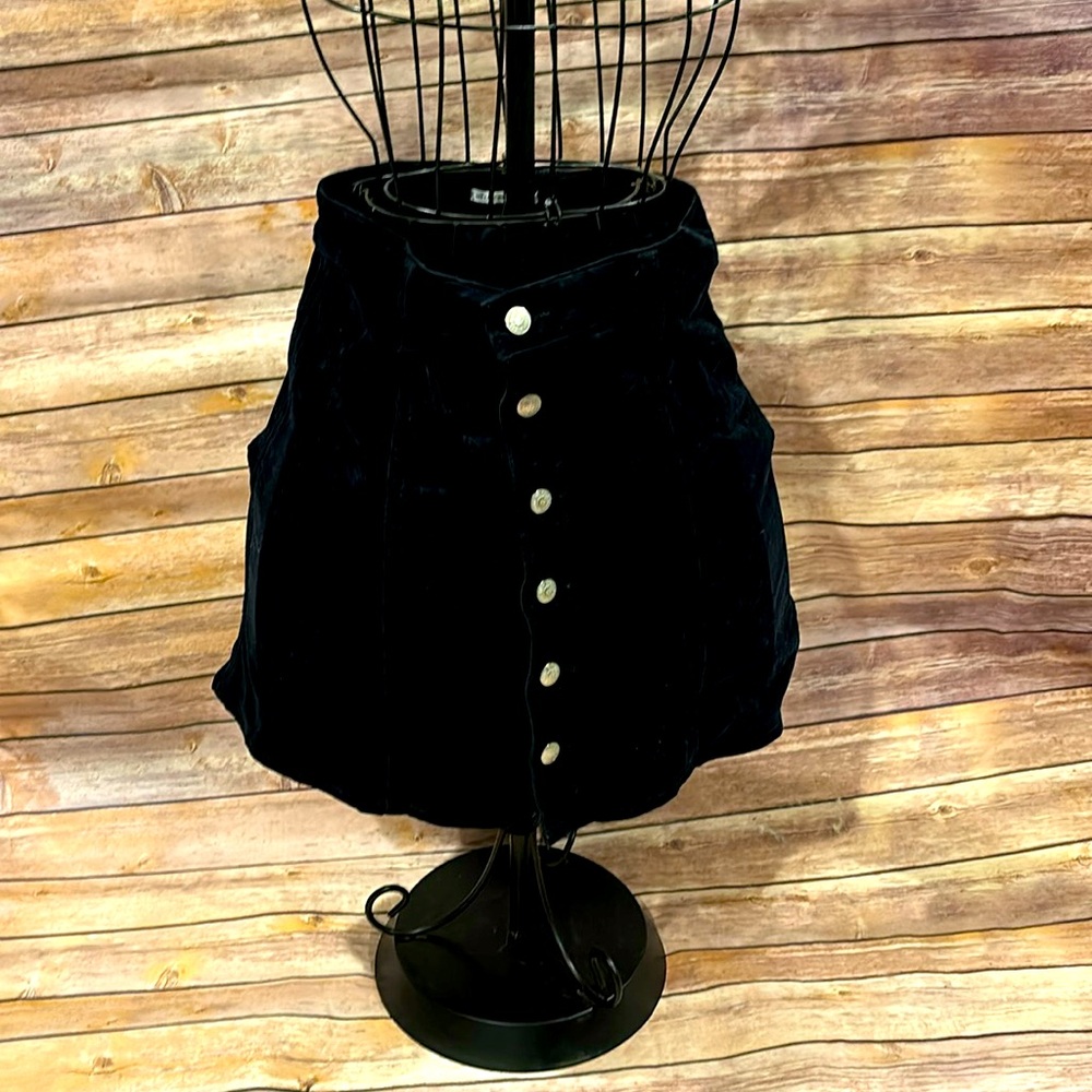 Alexa Chung for AG size 26 na blue soft cordoroy skirt silver hardware